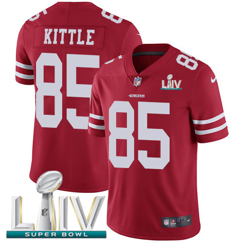 San Francisco 49ers Nike #85 George Kittle Red Super Bowl LIV 2020 Team Color Youth Stitched NFL Vapor Untouchable Limited Jersey